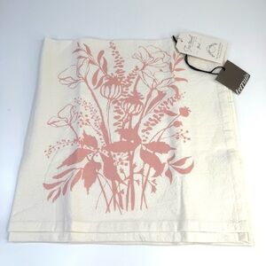 Terrain Pink Cream Cotton Floral Kitchen Tea Towel